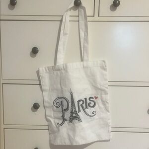 White Paris Tote Bag